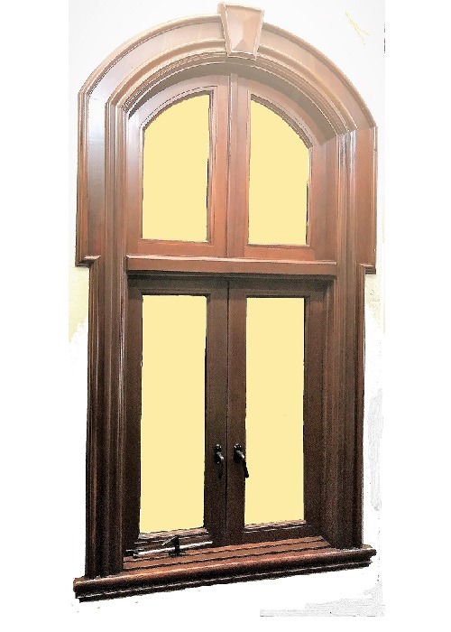 traditional mahogany window