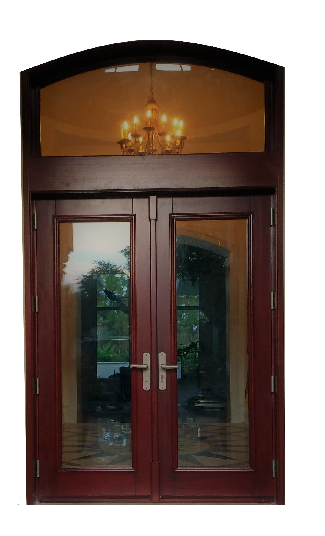 VALUSA MAHOGANY GLASS DOORS AND TRANSOM