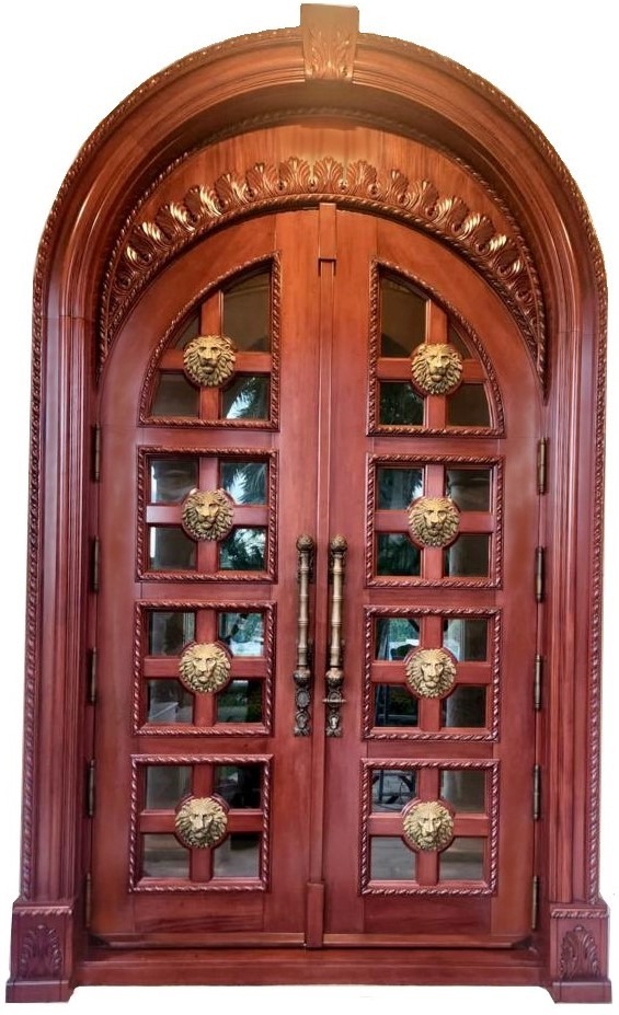 VALUSA MAHOGANY GLASS DOORS AND TRANSOM