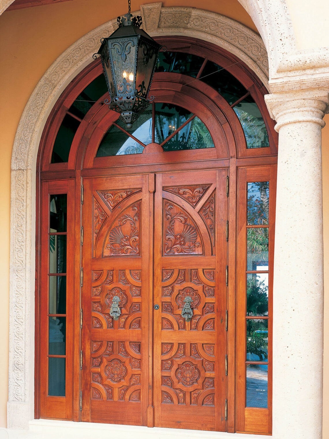 VALUSA MAHOGANY GLASS DOORS AND TRANSOM