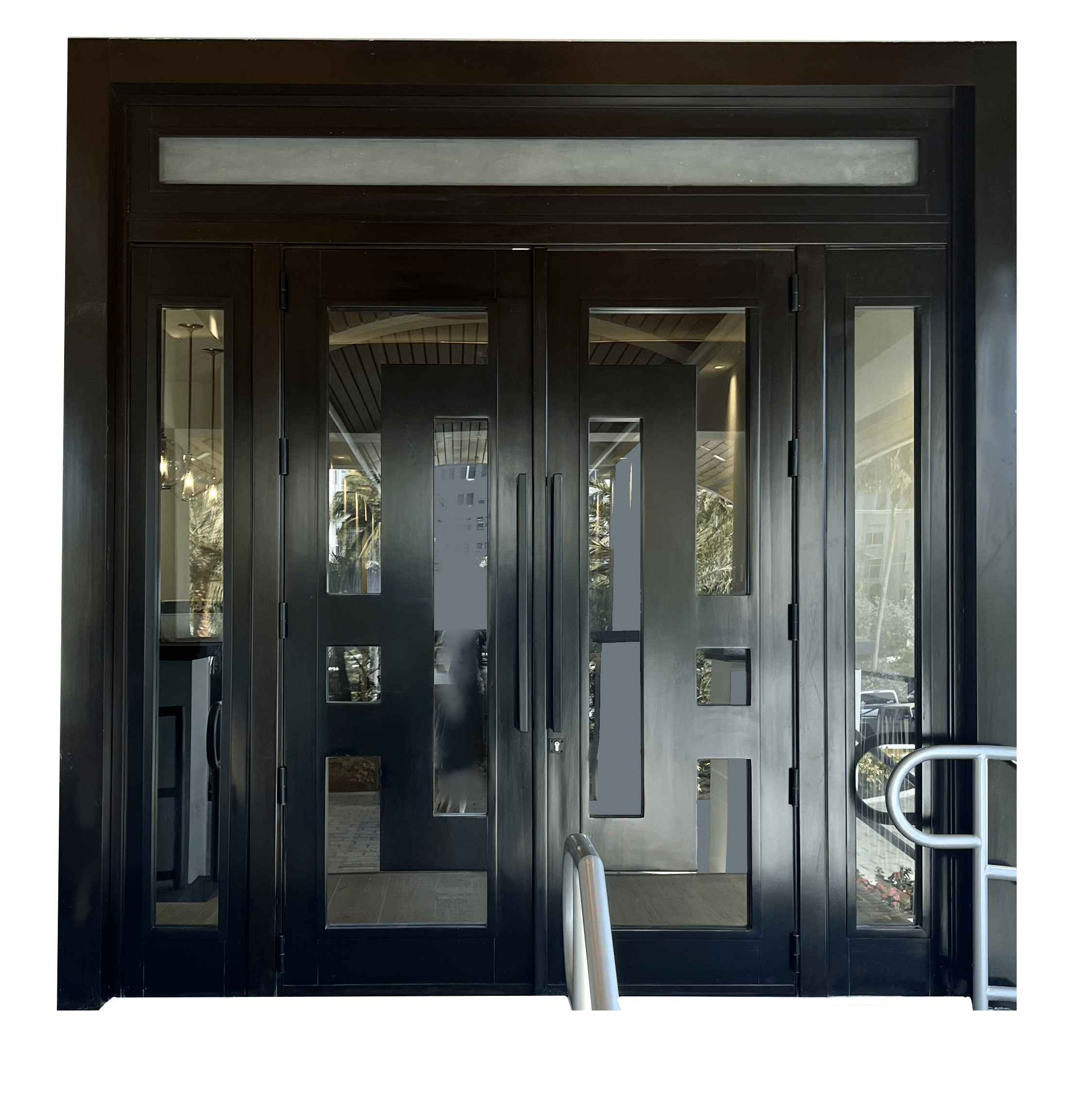 VALUSA MAHOGANY GLASS DOORS AND TRANSOM