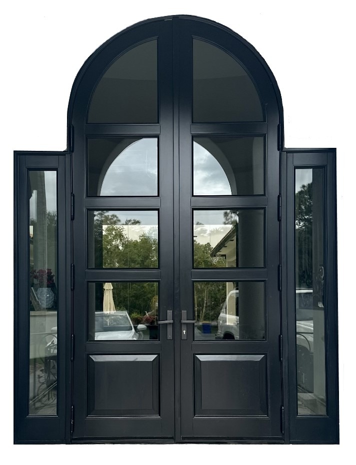 VALUSA MAHOGANY GLASS DOORS AND TRANSOM