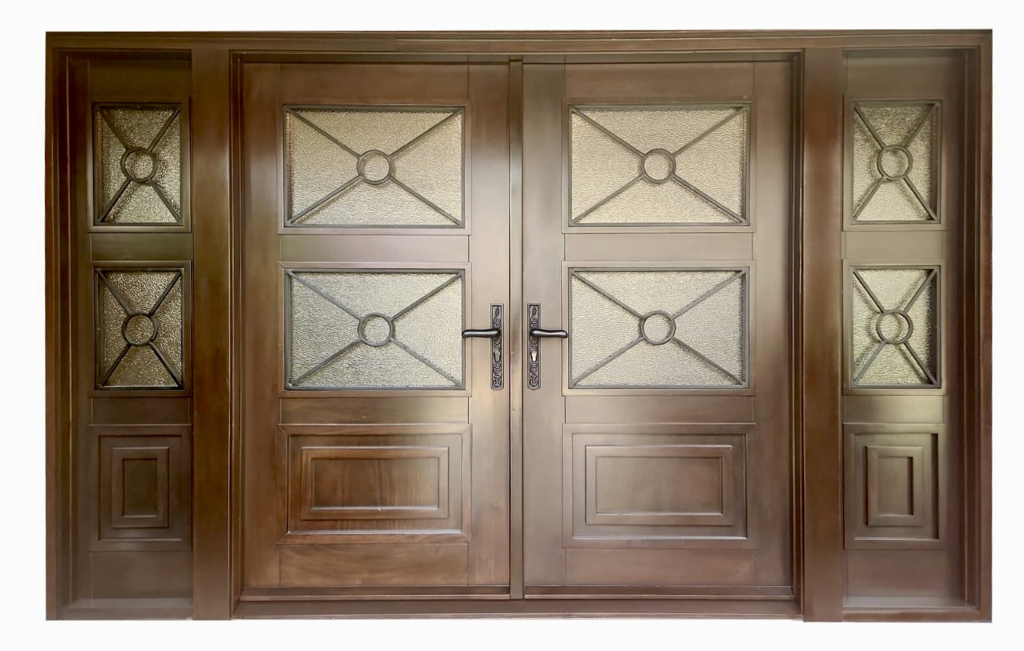 VALUSA MAHOGANY GLASS DOORS AND TRANSOM