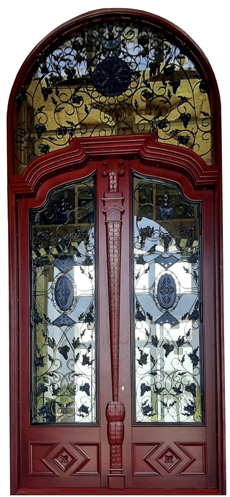 VALUSA MAHOGANY GLASS DOORS AND TRANSOM