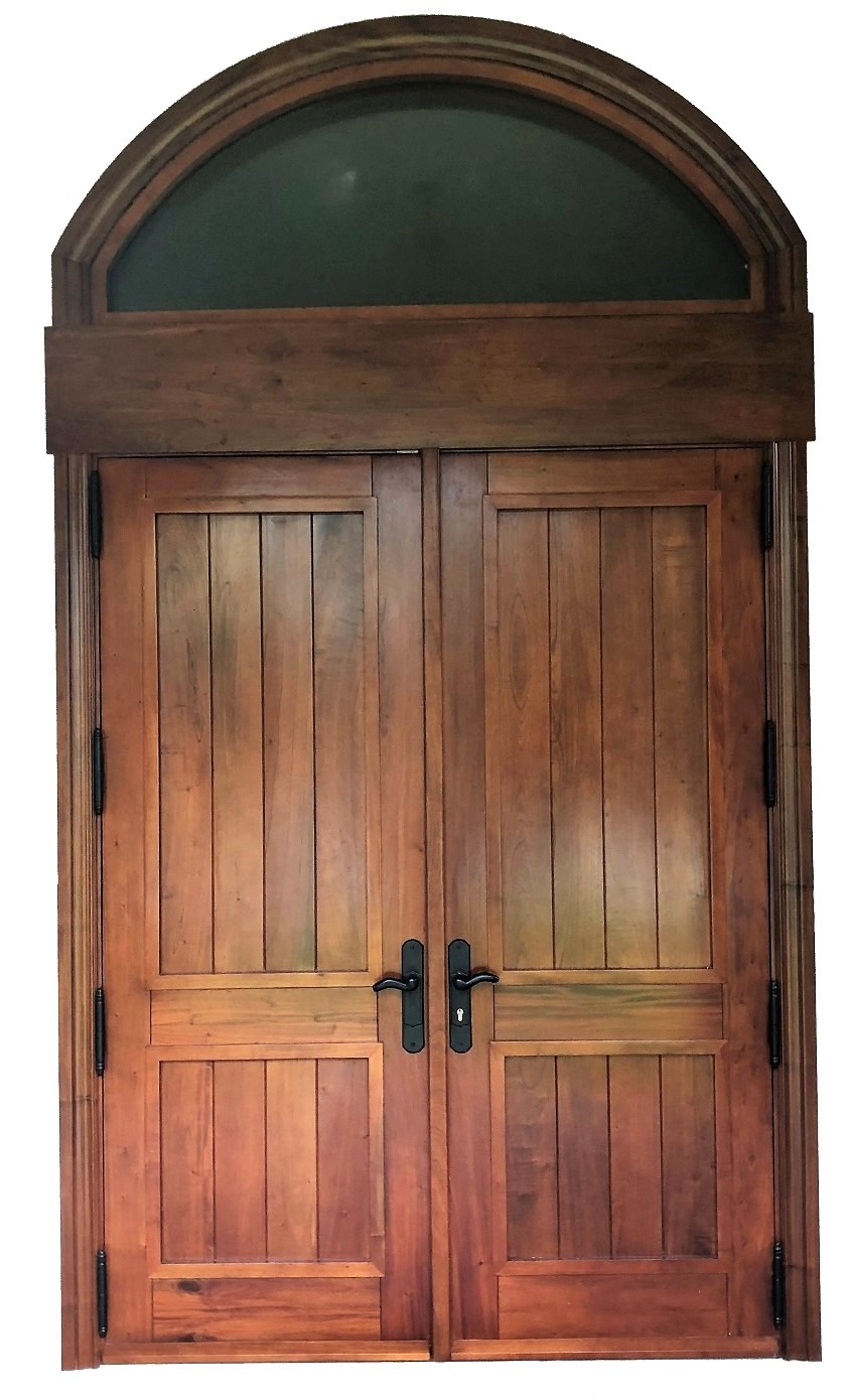 VALUSA MAHOGANY GLASS DOORS AND TRANSOM