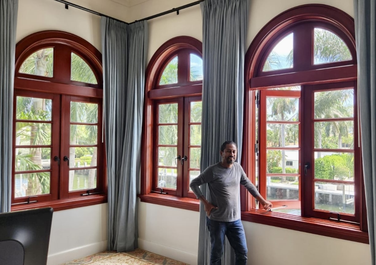 VALUSA MAHOGANY GLASS DOORS AND TRANSOM