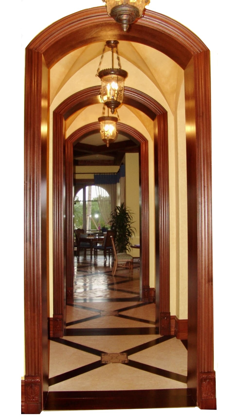 VALUSA MAHOGANY GLASS DOORS AND TRANSOM