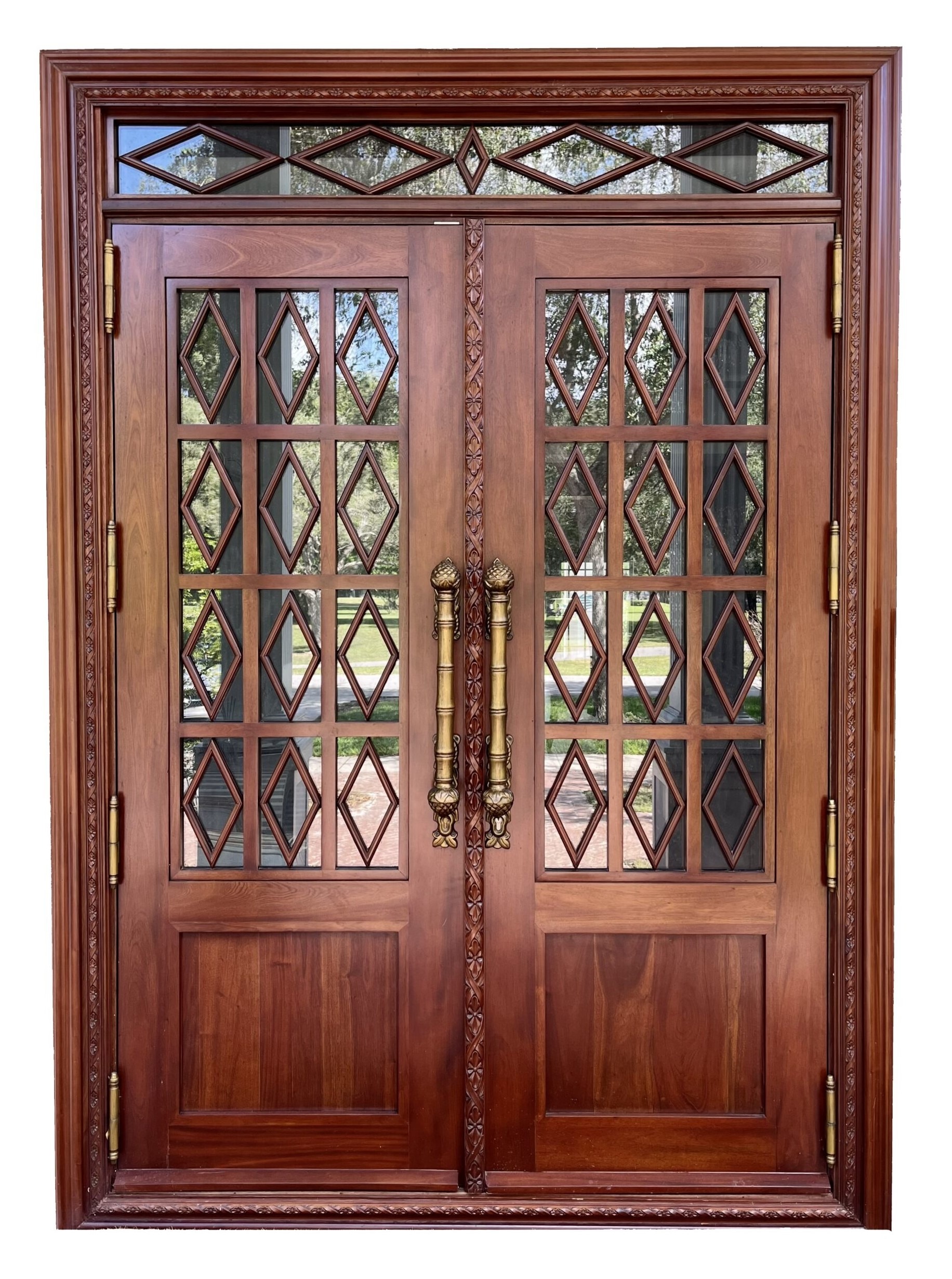 VALUSA MAHOGANY GLASS DOORS AND TRANSOM