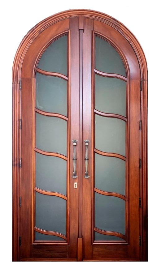 VALUSA MAHOGANY GLASS DOORS AND TRANSOM