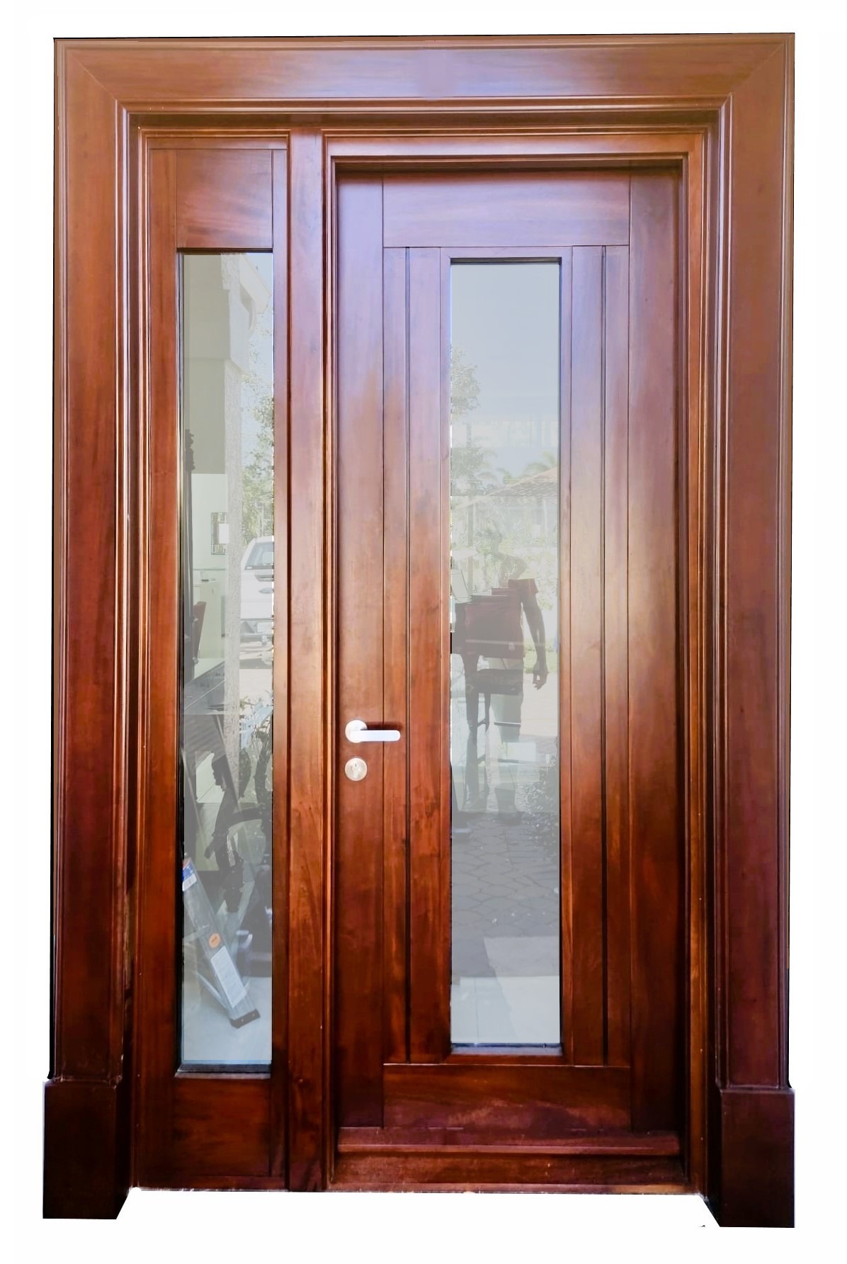 VALUSA MAHOGANY GLASS DOORS AND TRANSOM