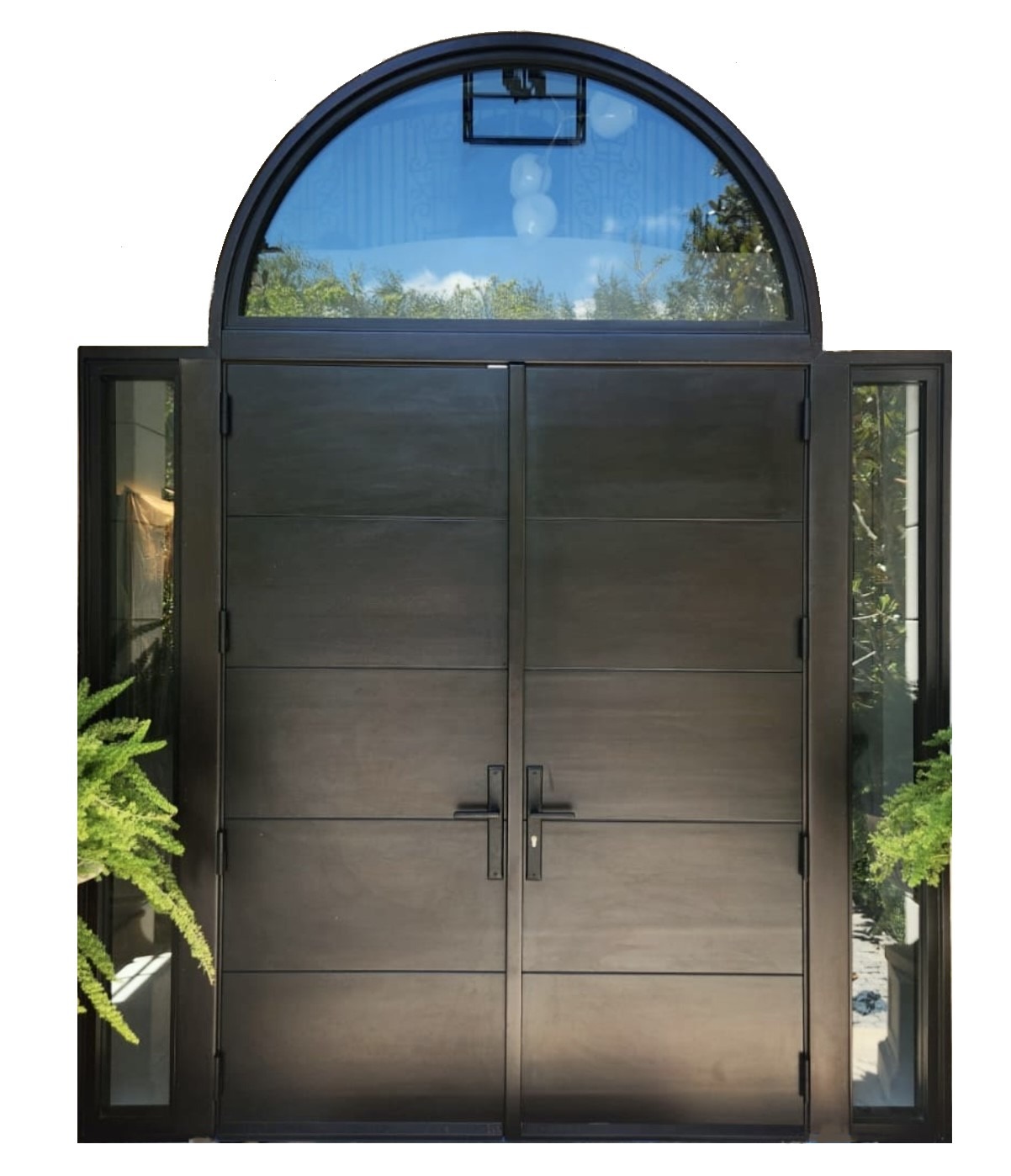 VALUSA MAHOGANY GLASS DOORS AND TRANSOM