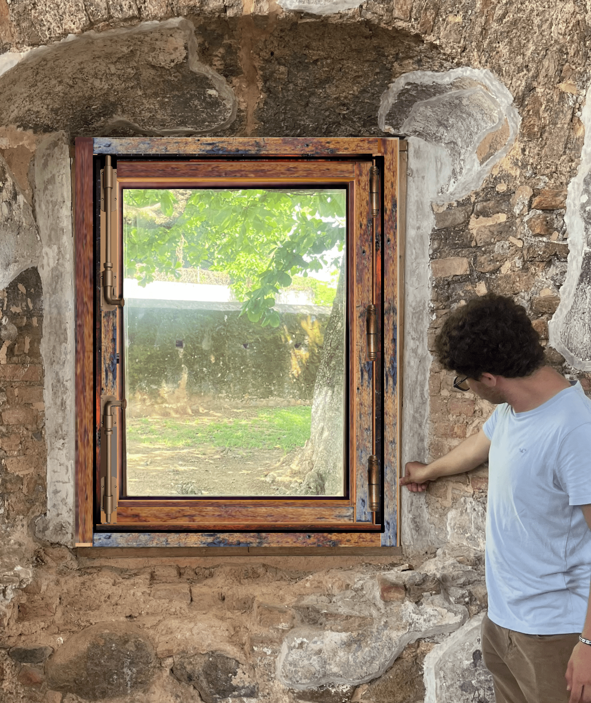 VALUSA MAHOGANY GLASS DOORS AND TRANSOM