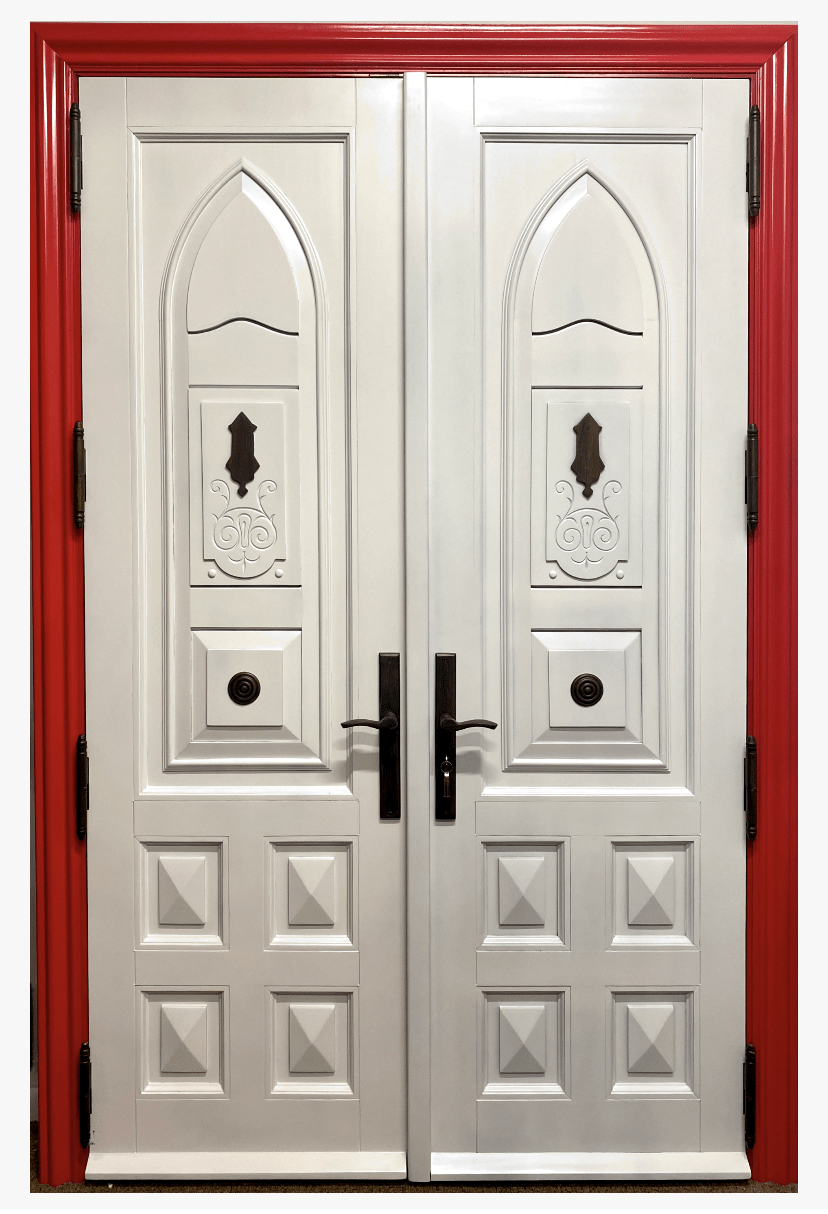 VALUSA MAHOGANY GLASS DOORS AND TRANSOM
